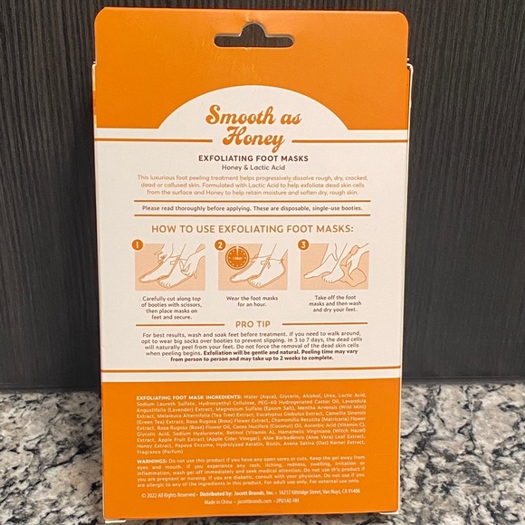 Nature Love Foot Spa Smooth As Honey Exfoliating Foot Mask w Honey & Lactic Acid - Picture 2 of 3